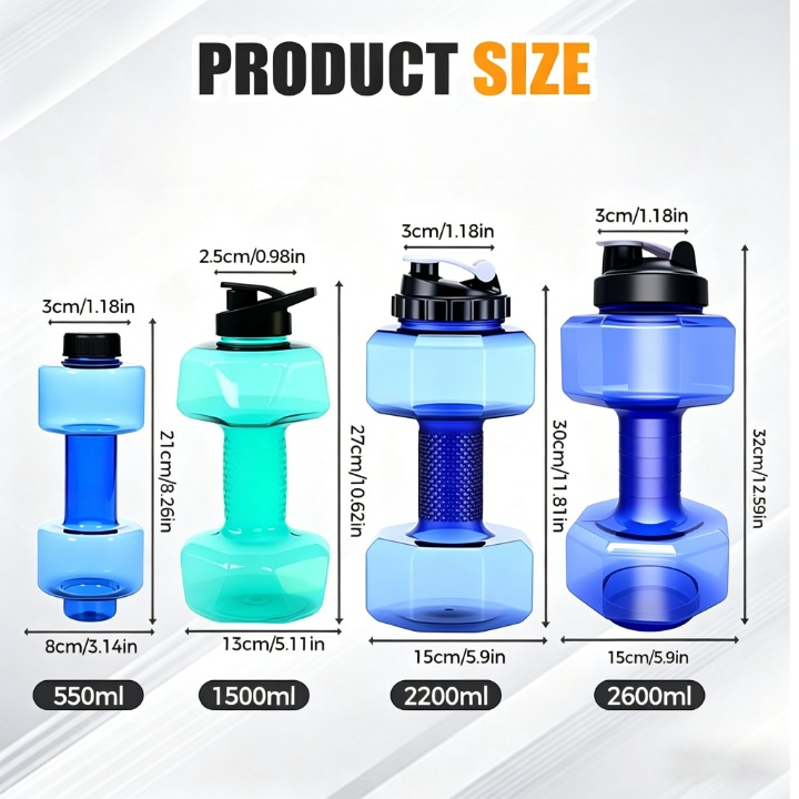 BPA-Free Dumbbell-Shaped Water Bottle with Flip Lid