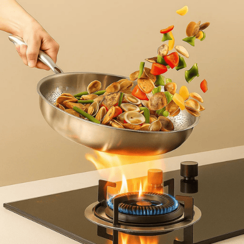 Stainless Steel | Non-Coated Searing | Uniform Heat Distribution | TitanCore