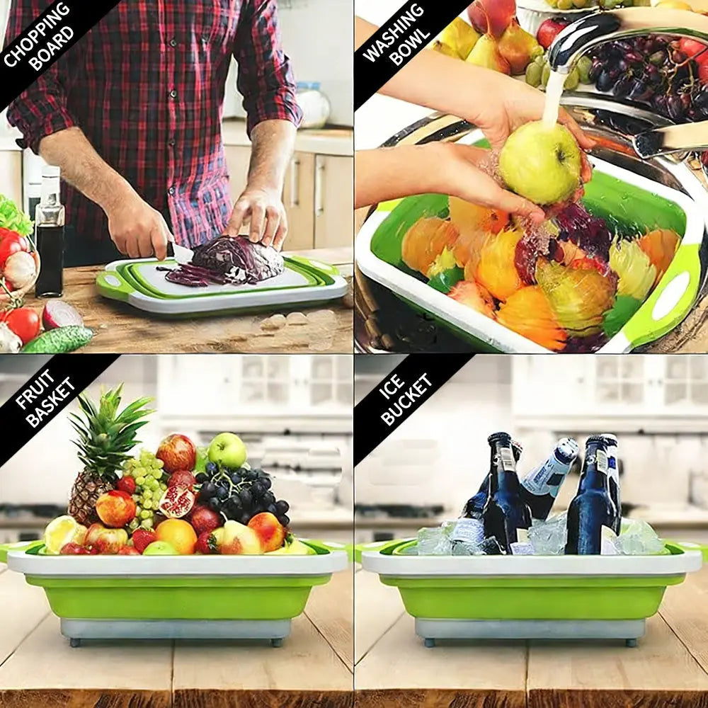 Collapsible Wash Basin with Drain Stopper