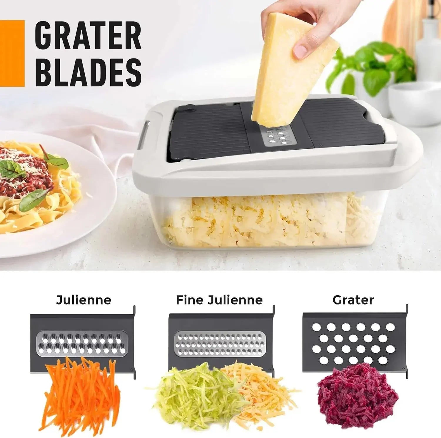 Vegetable Slicer with 8 Blades and Collection Box