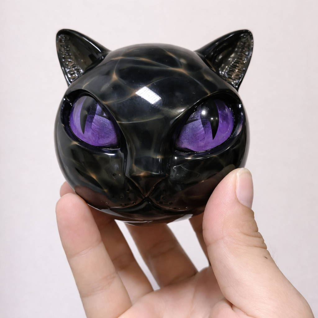 Mystical Black Cat Sculpture by NyxCharm