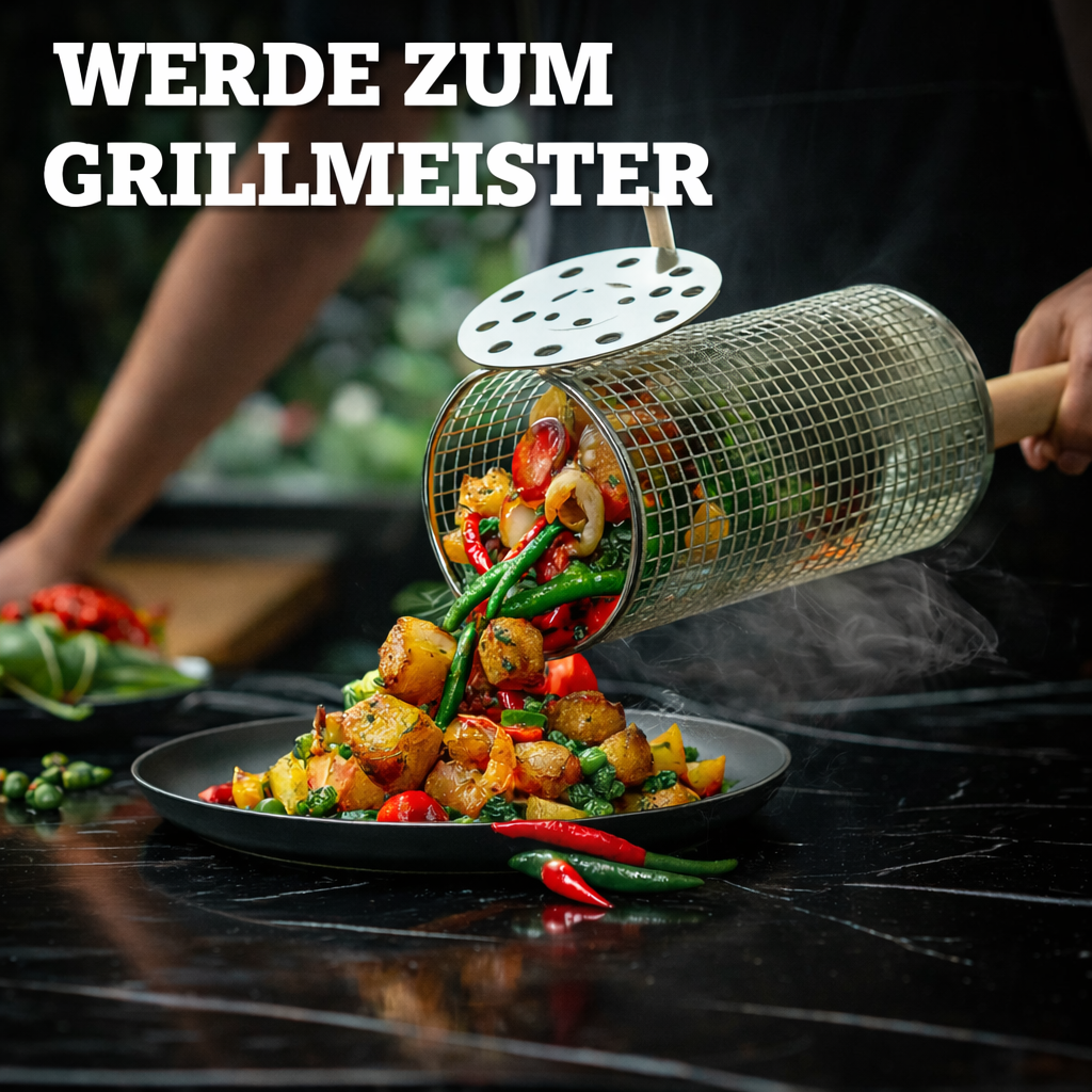 Rolling Grill Basket for Perfectly Cooked Barbecue Delights