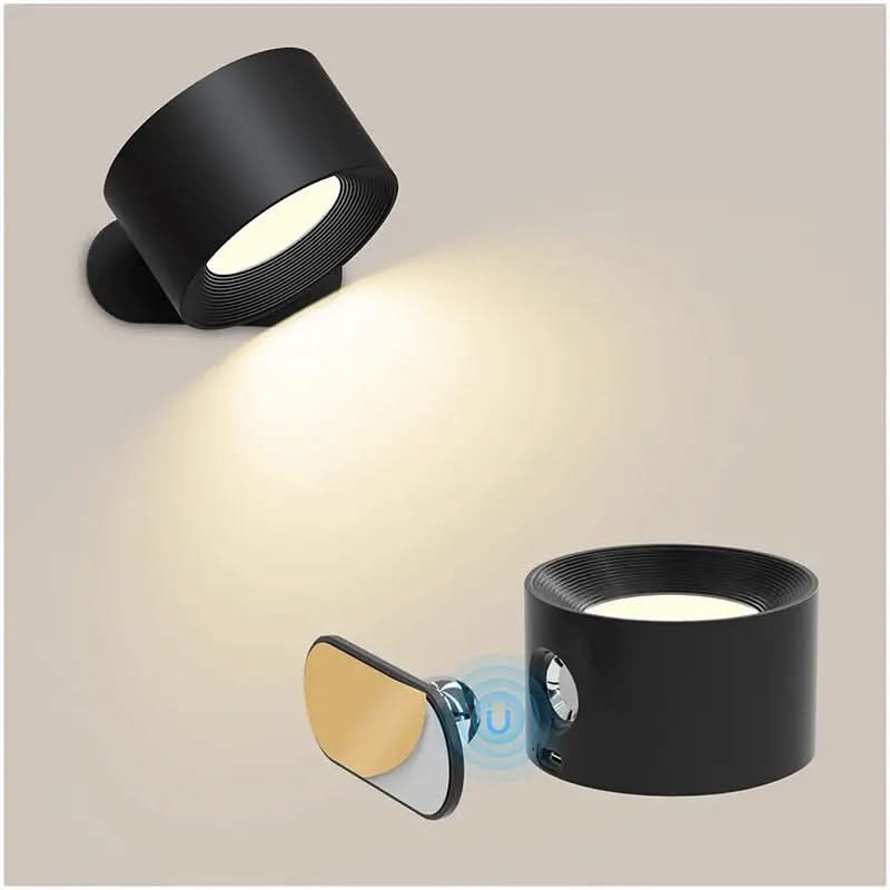 Wireless Wall Lamp with 360-Degree Rotation, USB Rechargeable, 3 Brightness Settings
