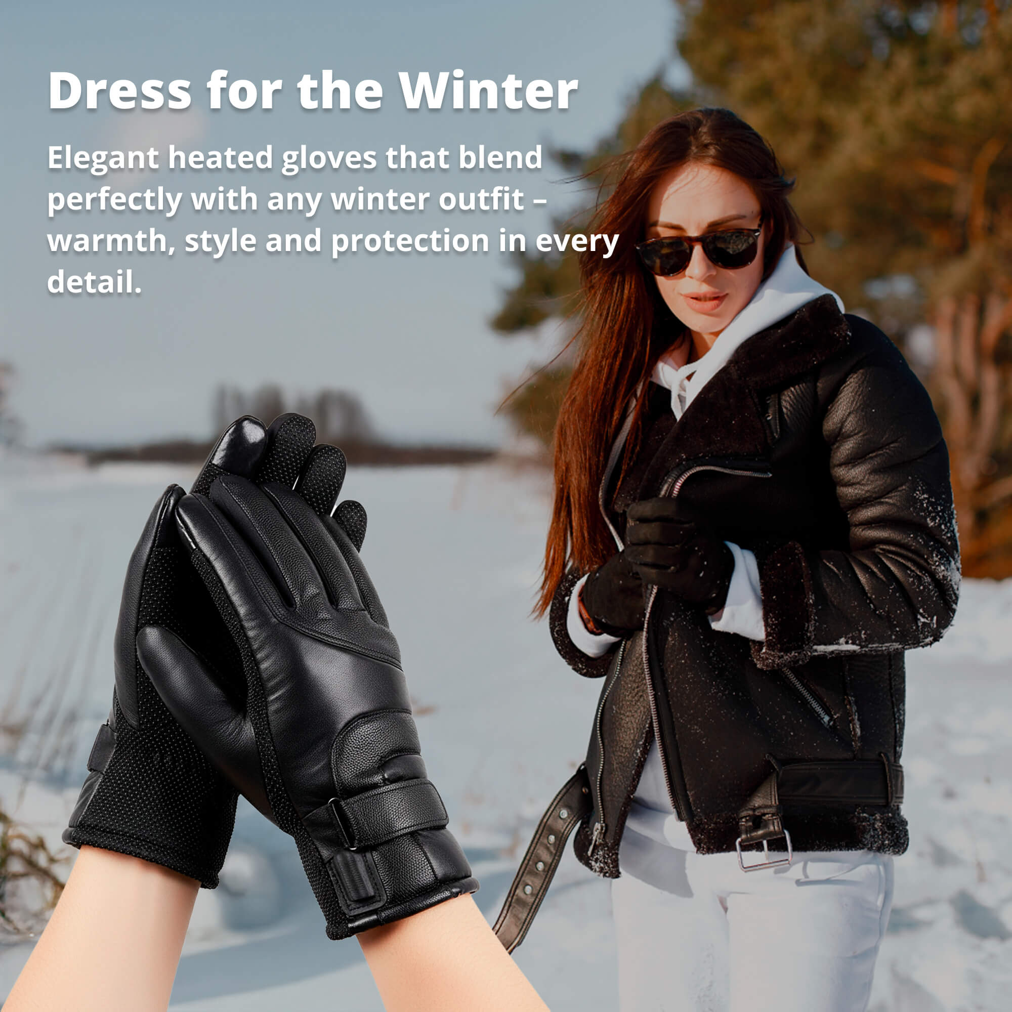 Touchscreen Waterproof Heated Gloves for Women, USB Rechargeable