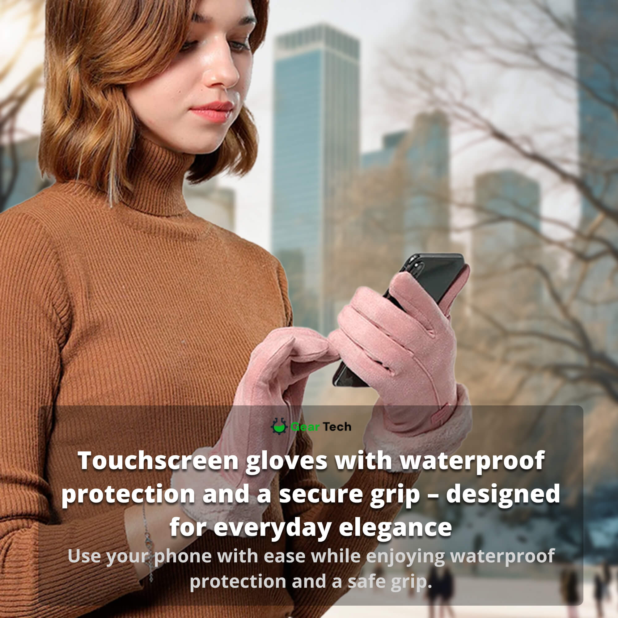 Touchscreen Waterproof Heated Gloves for Women, USB Rechargeable
