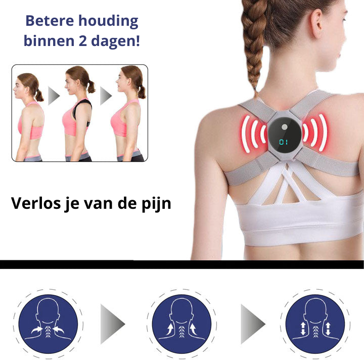 Wearable Upper Back Support Device – EMS Posture Trainer for Daily Use