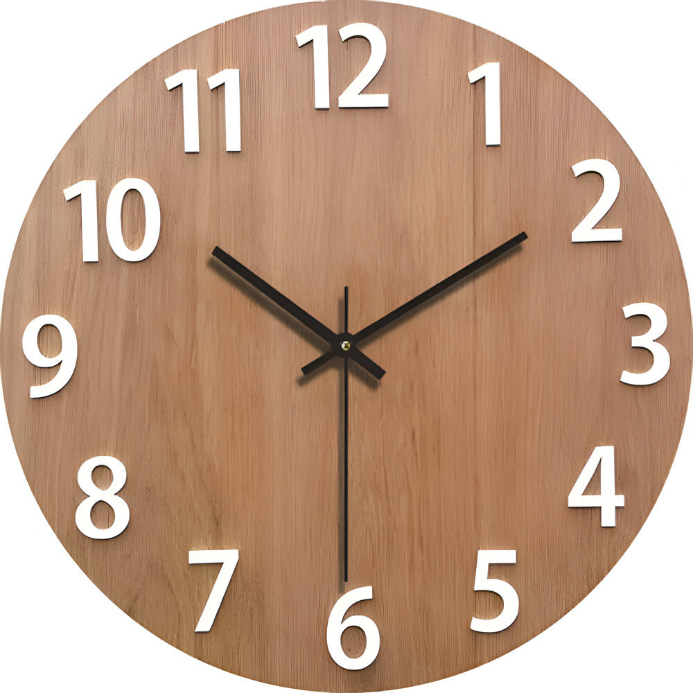 Silent Quartz Movement Wooden Wall Clock – Minimalist Design