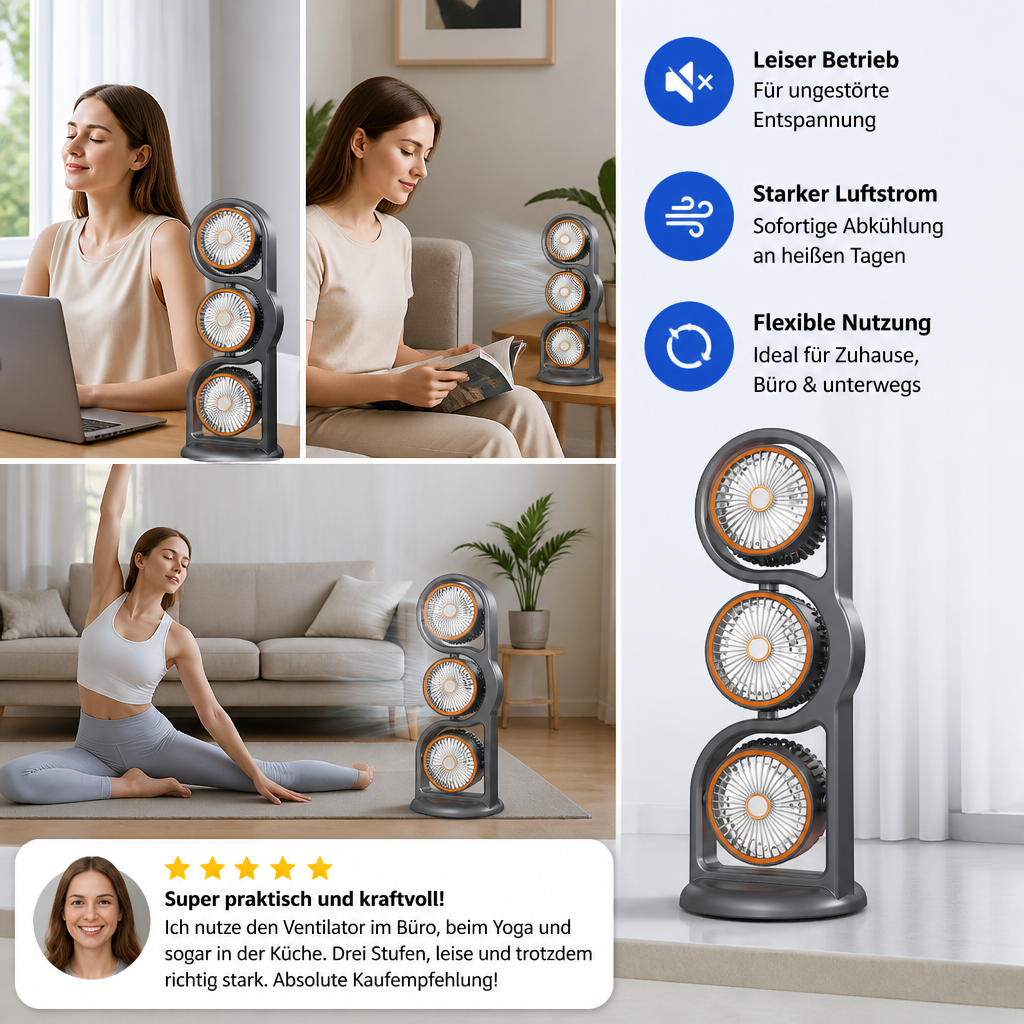 Portable Fan with Three Blades