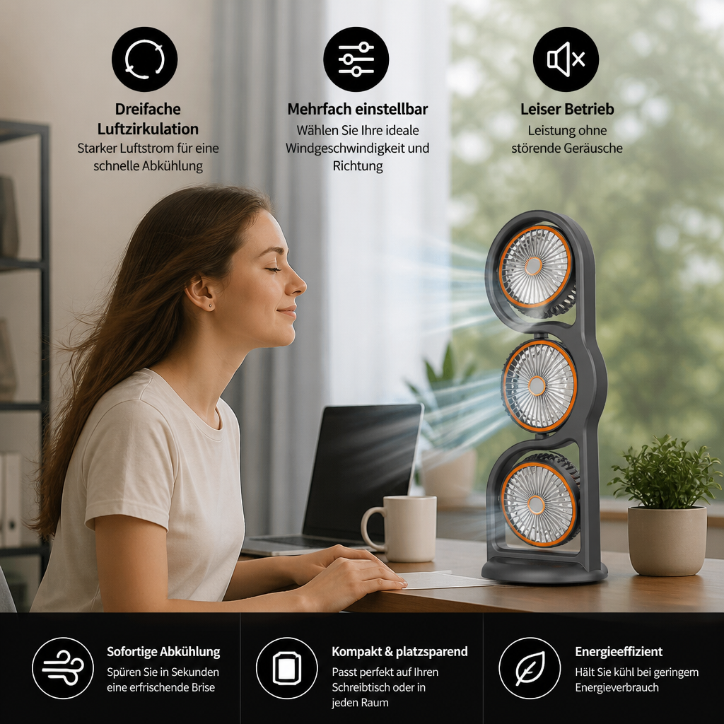 Portable Fan with Three Blades