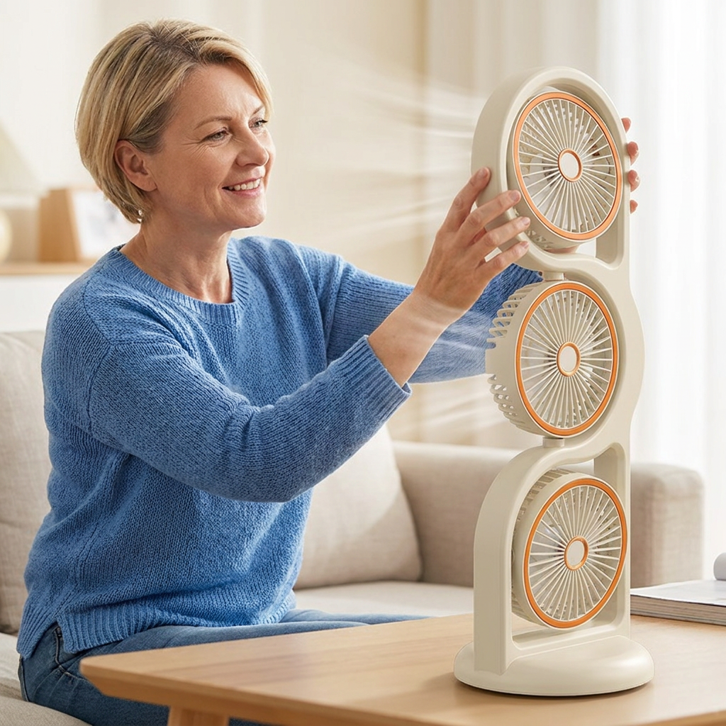 Portable Fan with Three Blades