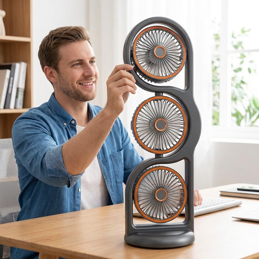 Portable Fan with Three Blades
