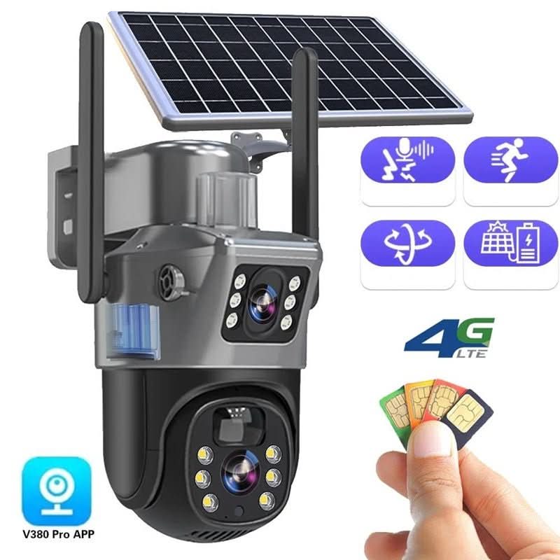 360-Degree View Wireless Security Camera with Solar Panel – 4K Resolution