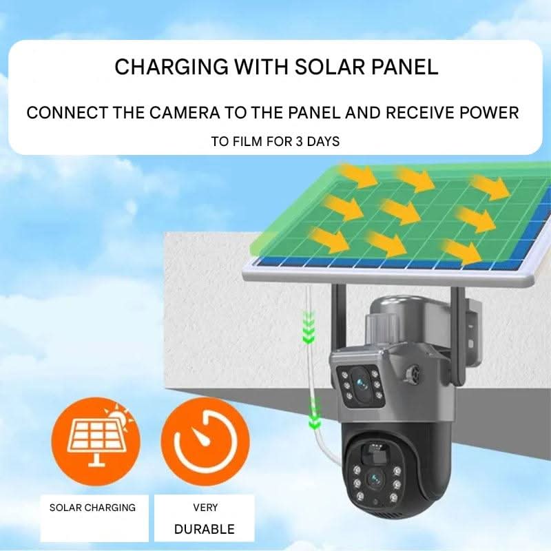 360-Degree View Wireless Security Camera with Solar Panel – 4K Resolution