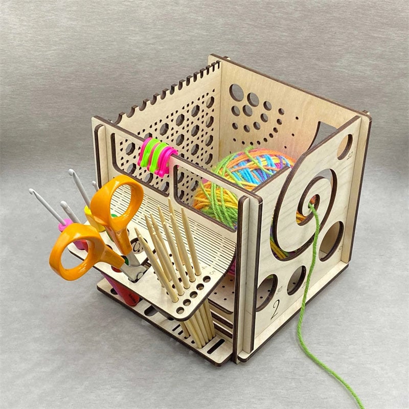 Tangle-Free Crafting Joy | Storage for Needles Scissors Supplies | Seamless Thread Movement Without Snags | KnitNest
