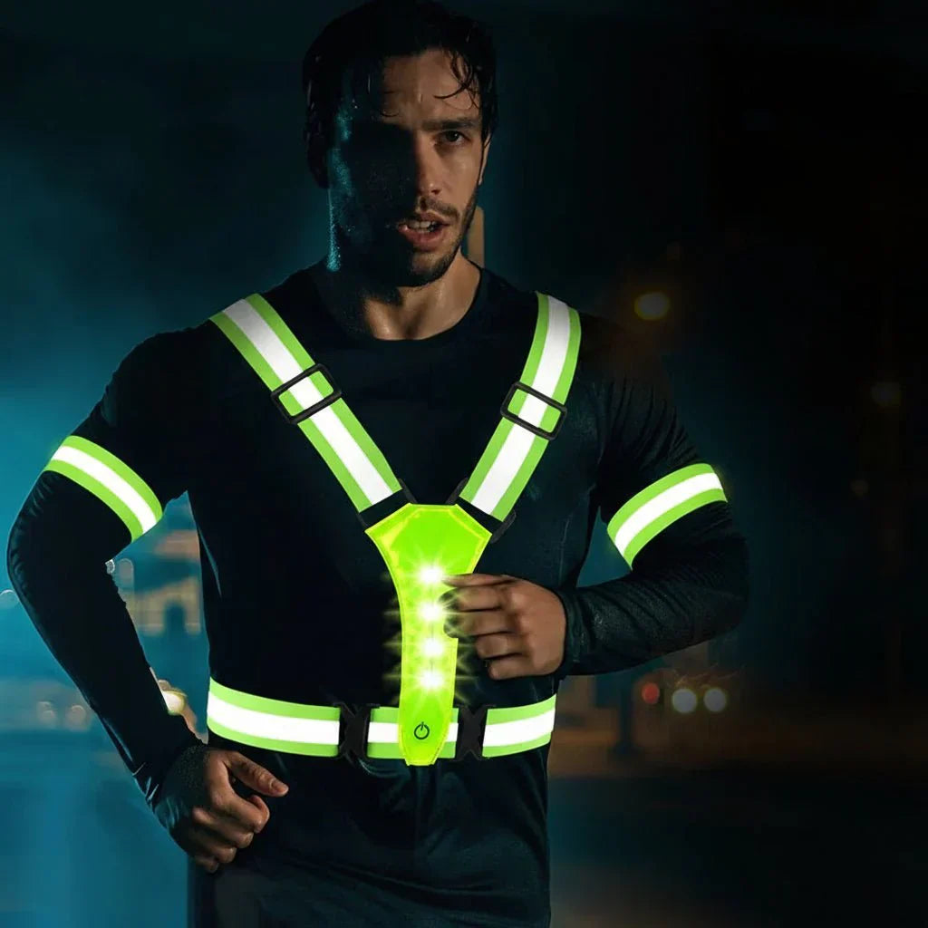 LED Safety Vest for High Visibility with USB Rechargeable Lights