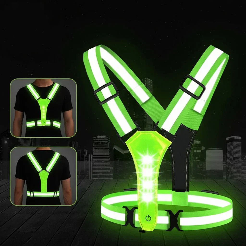 LED Safety Vest for High Visibility with USB Rechargeable Lights