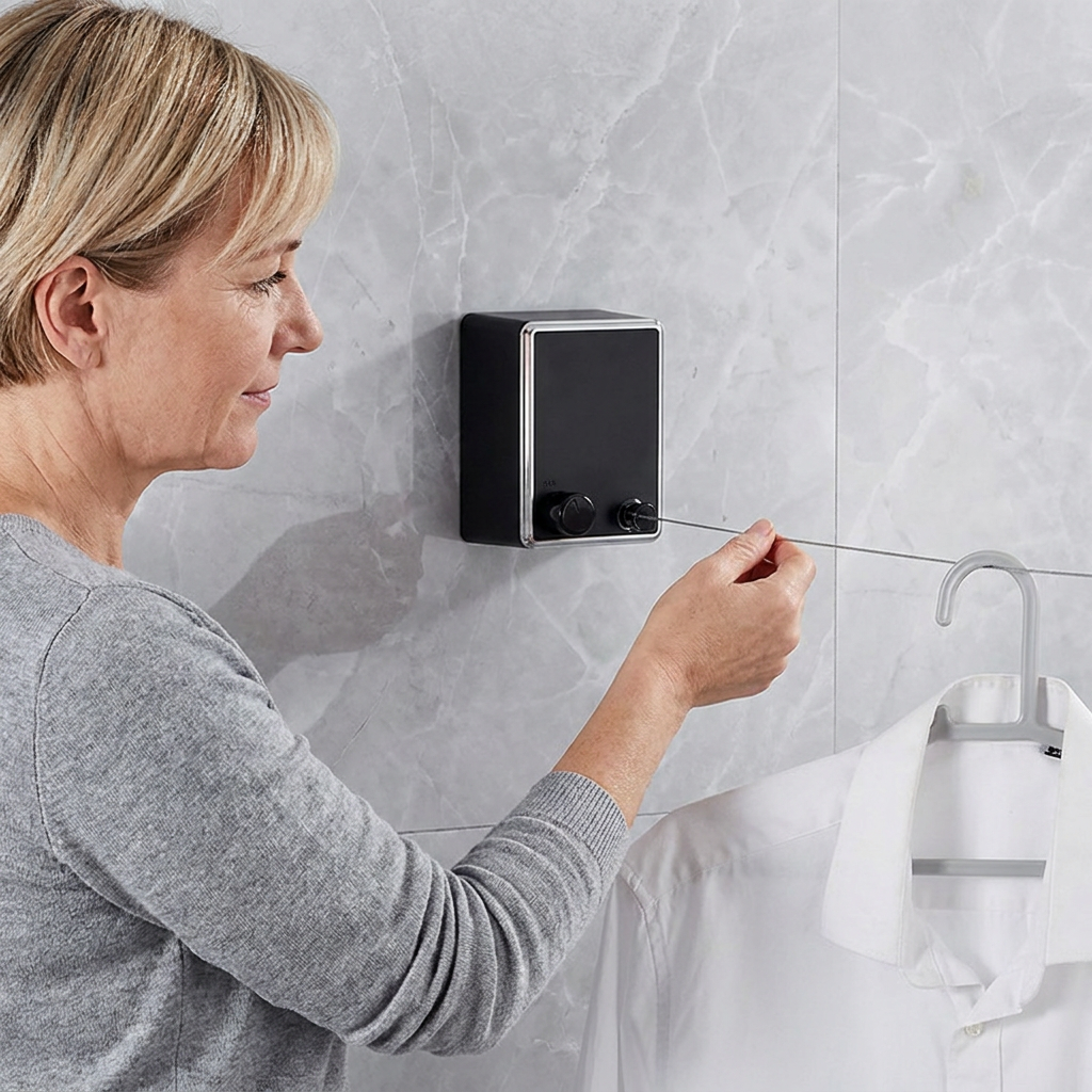 Retractable Invisible Clothesline - No Drilling Required