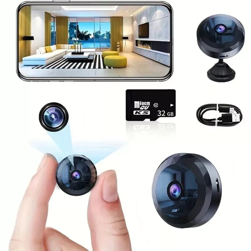 Mini WiFi Security Camera 1080P with Night Vision and Motion Alerts