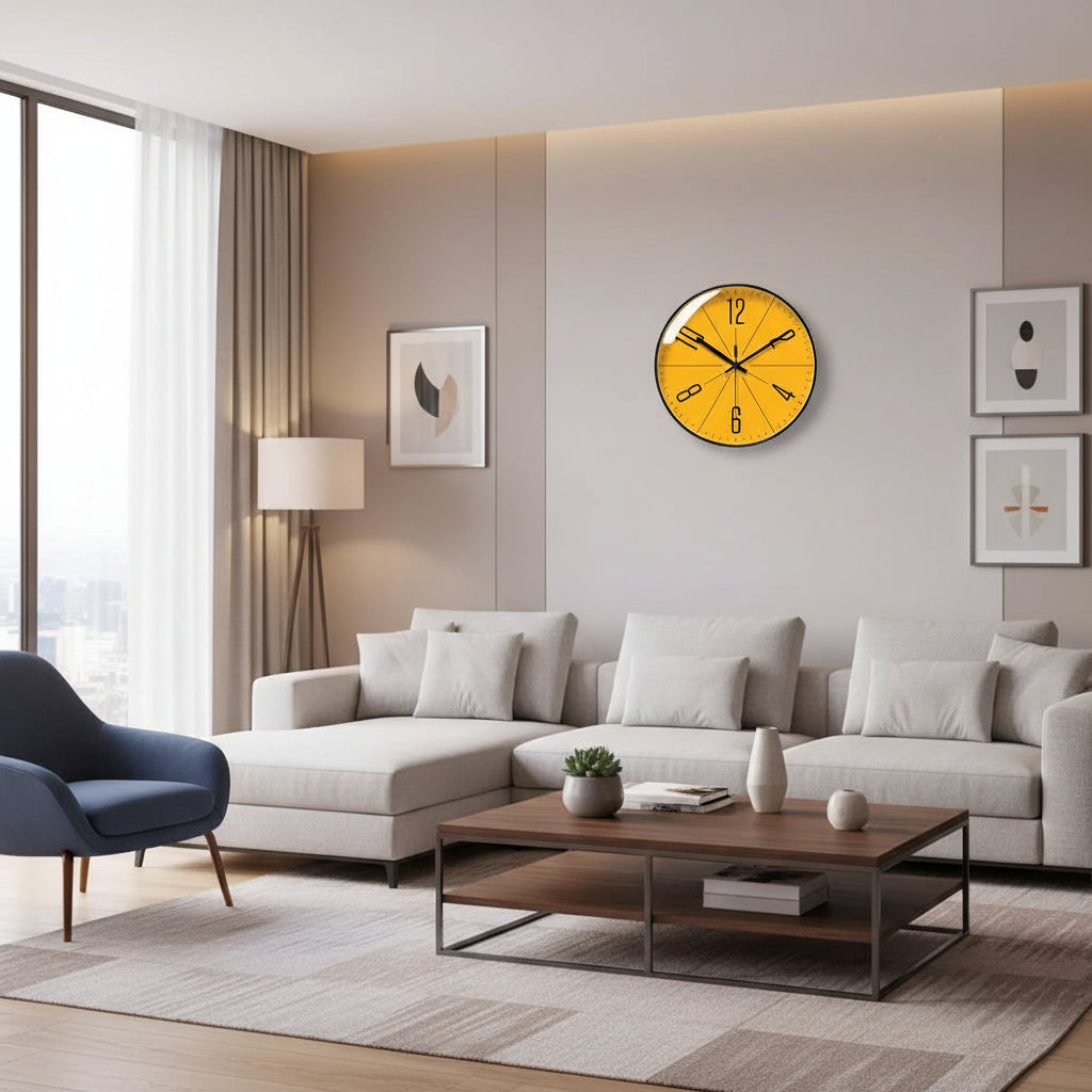 Contemporary Black Wall Clock Featuring Quartz Accuracy