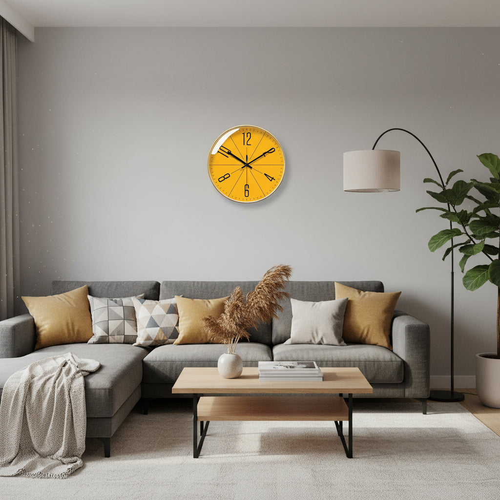 Contemporary Black Wall Clock Featuring Quartz Accuracy