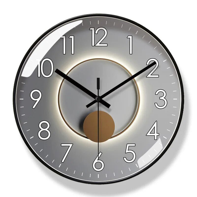 Contemporary Black Wall Clock Featuring Quartz Accuracy