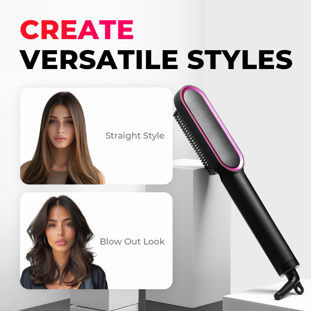SilkGlide™ Straightening Brush - Smooth and stylish hair in minutes!