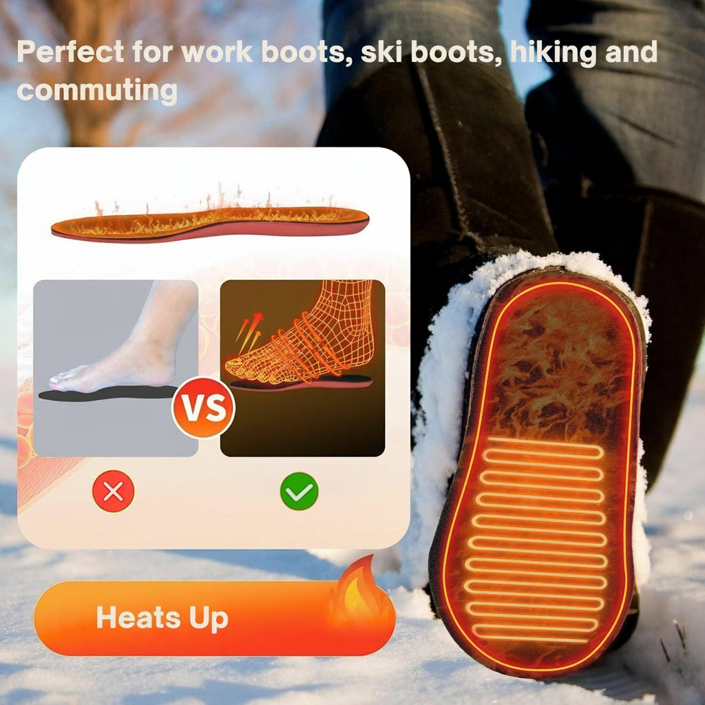 USB Powered Heated Insoles for Footwear, 8W 5V 2A, Customizable EVA