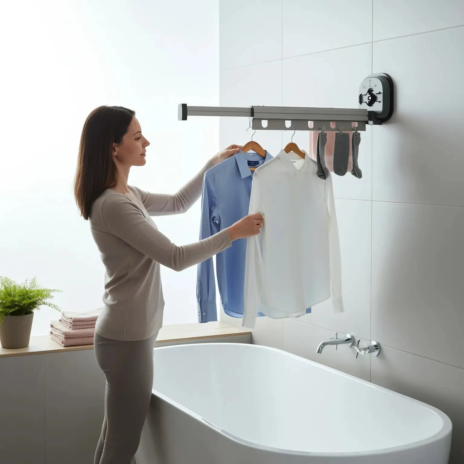 Wall-Mounted Clothes Dryer for Small Spaces - No Drilling Required