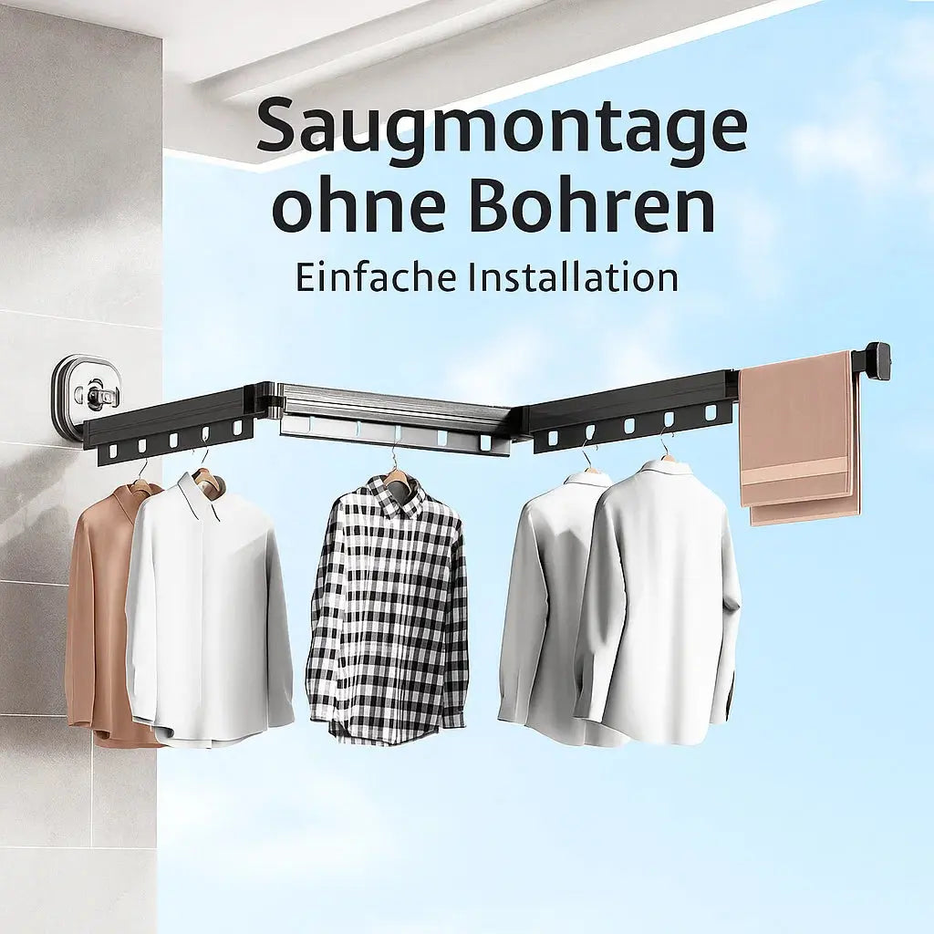 Wall-Mounted Clothes Dryer for Small Spaces - No Drilling Required