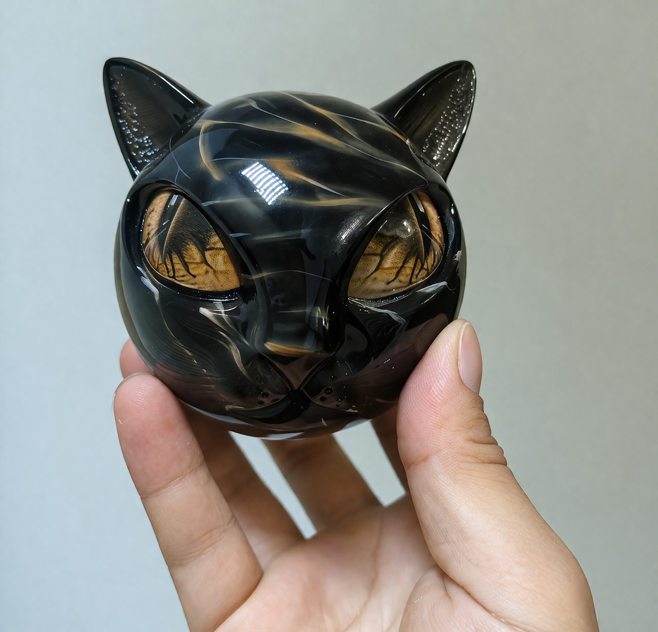 Mystical Black Cat Sculpture by NyxCharm