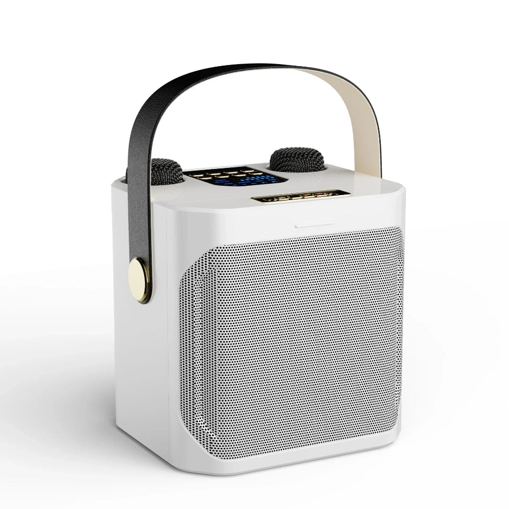 Portable Karaoke Speaker System with Dual Wireless Microphones and 360° Sound – Ideal for Parties Indoors and Outdoors