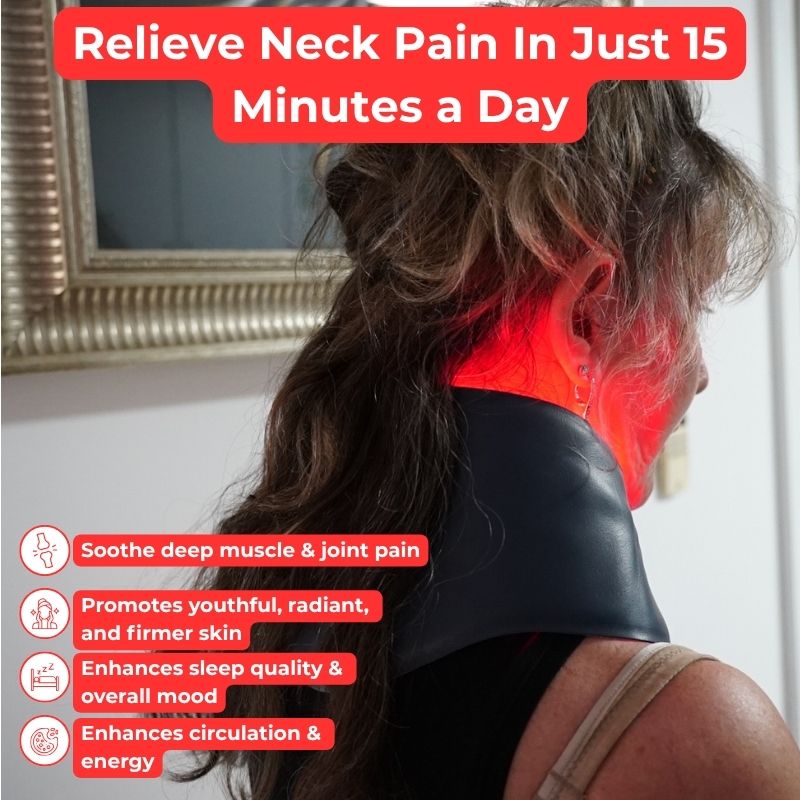Neck-Worn Portable Red Light Therapy Device for Hands-Free Use