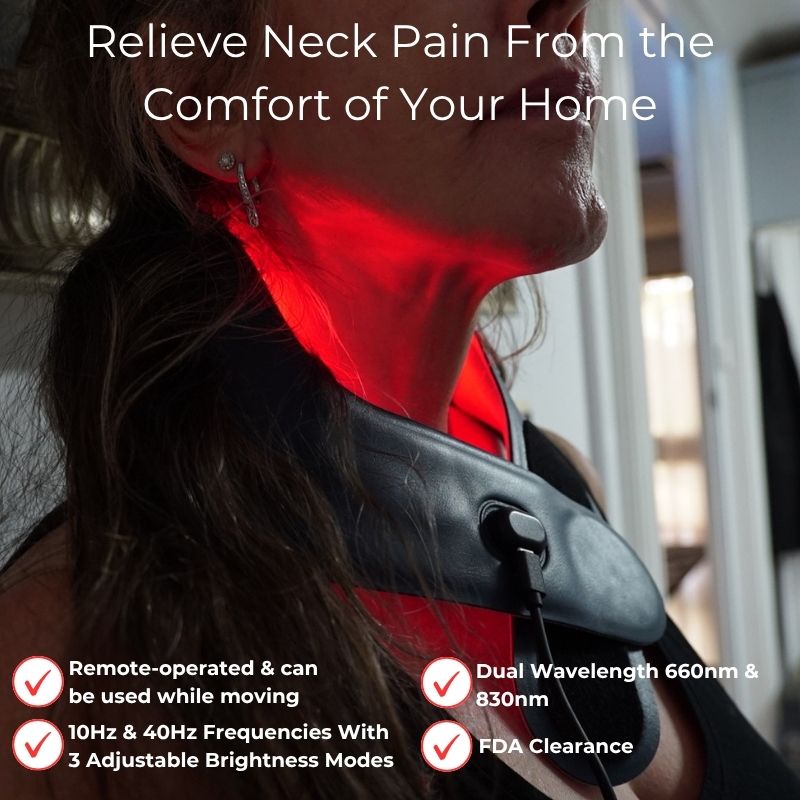 Neck-Worn Portable Red Light Therapy Device for Hands-Free Use