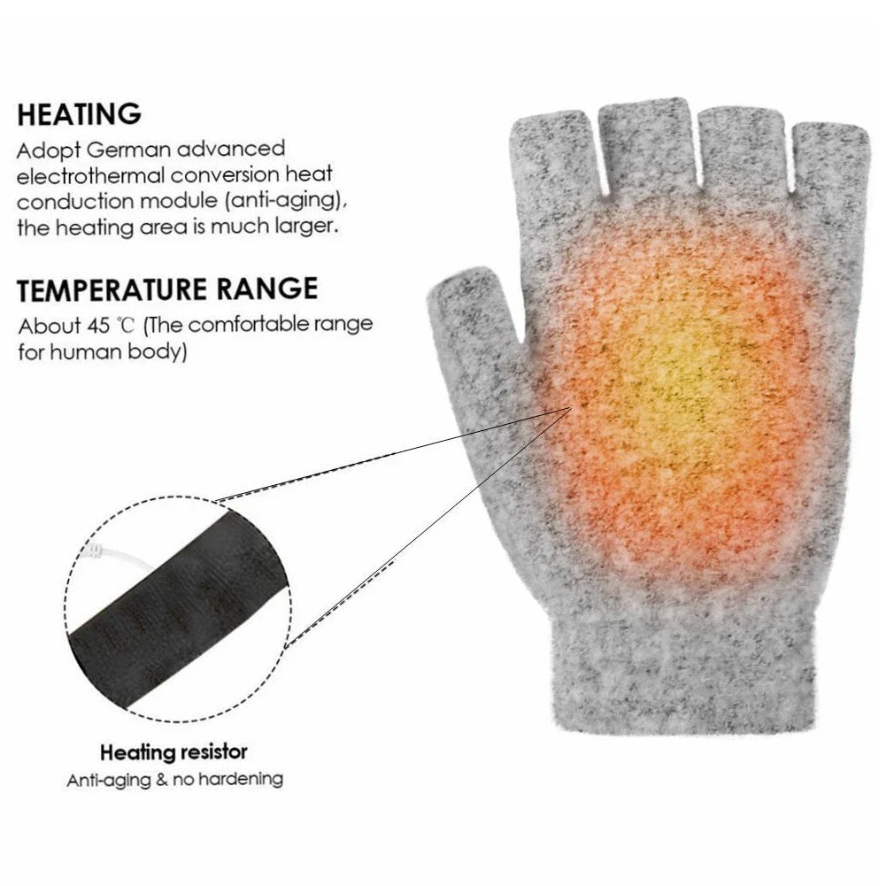 USB Rechargeable Heated Gloves with Three Heat Levels