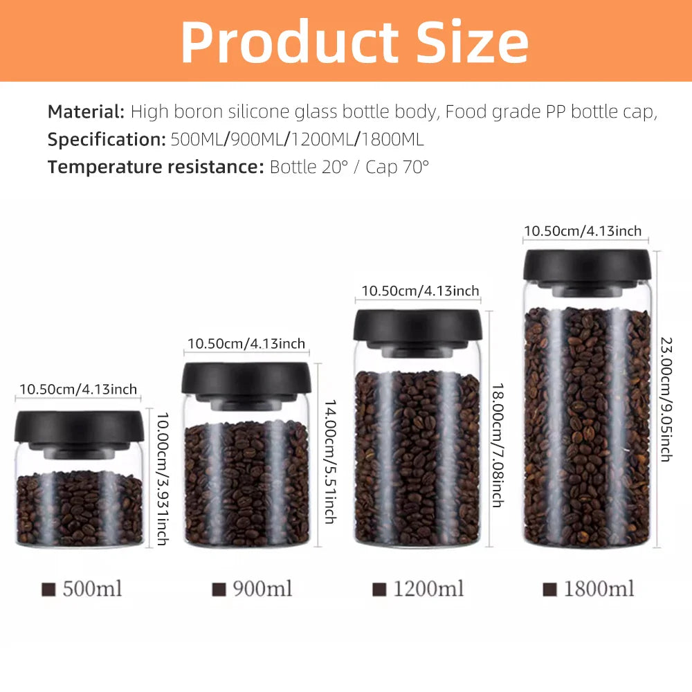 Borosilicate Glass Vacuum Storage Jar