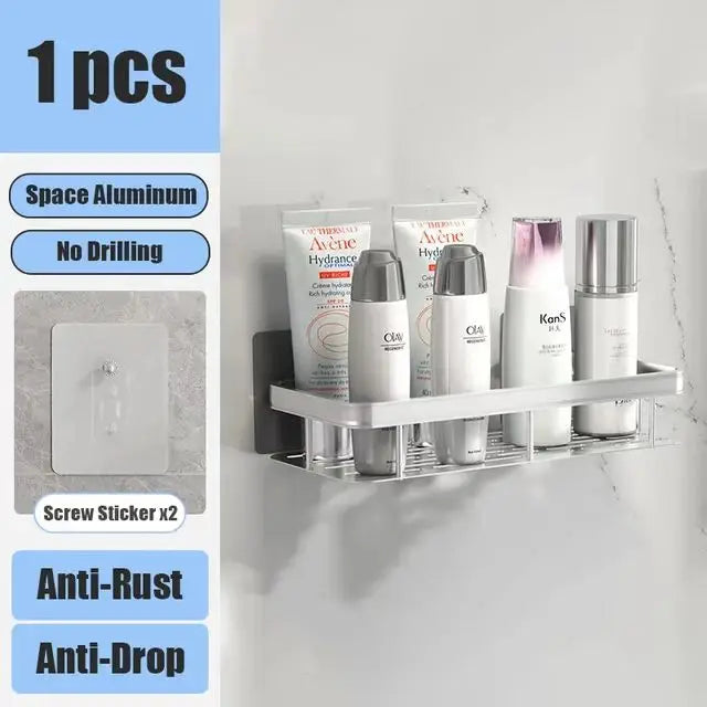 Aluminum Shower Shelf for Easy Installation Without Drilling