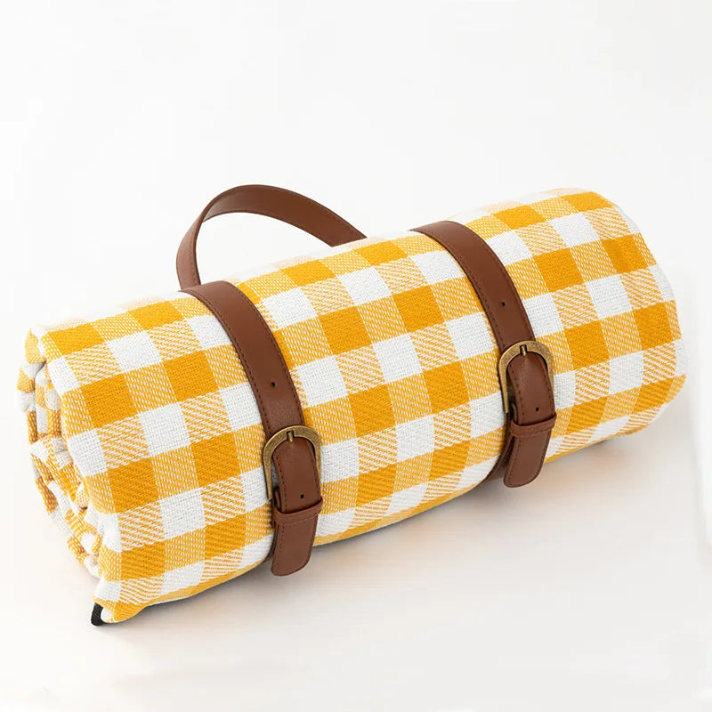 Waterproof Picnic Blanket with Leather Carry Strap