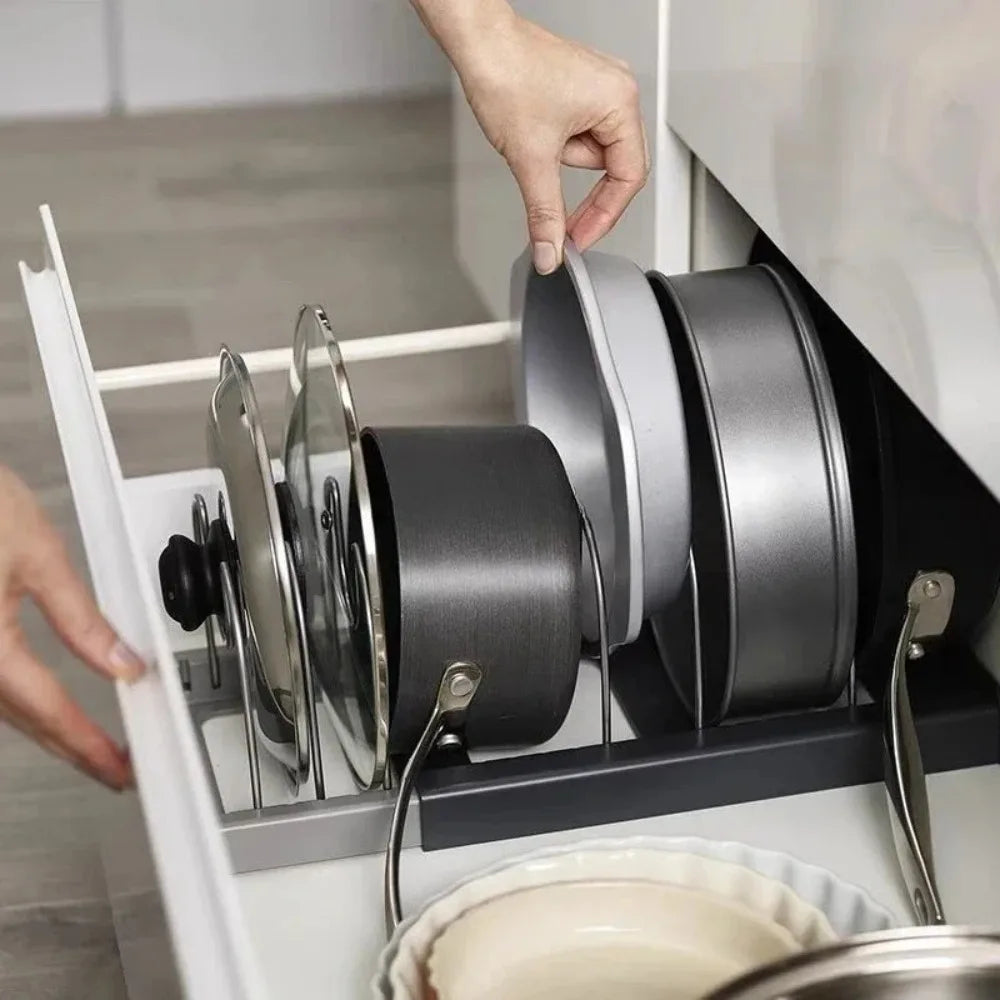 Expandable Pot Lid Holder and Pan Organizer
