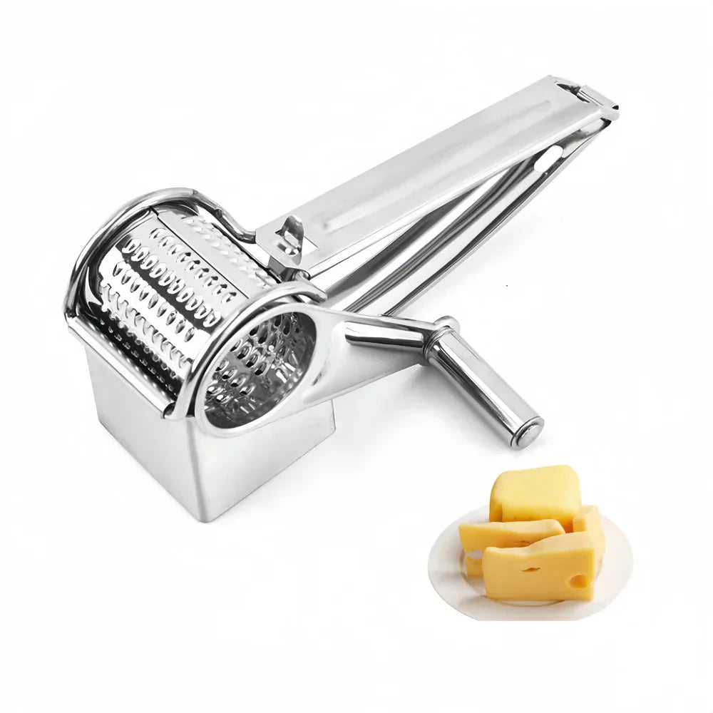 Stainless Steel Cheese Grater with Rotating Mechanism