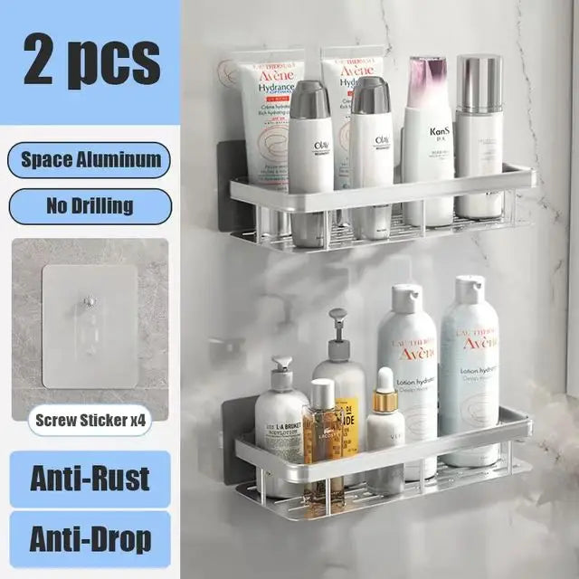 Aluminum Shower Shelf for Easy Installation Without Drilling