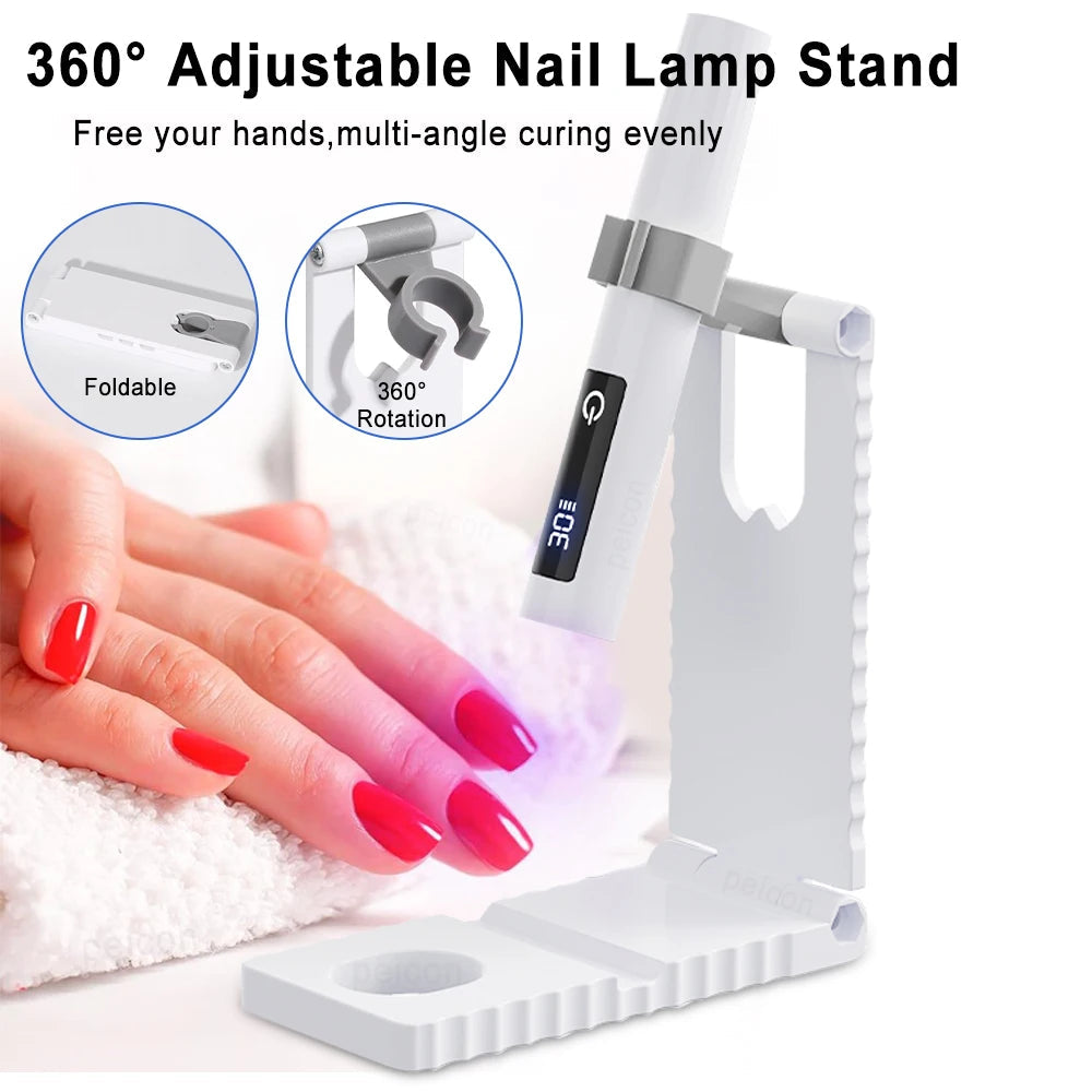 Rechargeable UV Nail Lamp with Foldable Stand