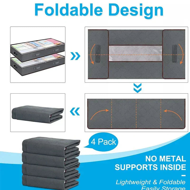 Set of 2 Underbed Storage Bags 90L