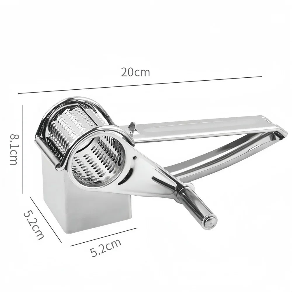 Stainless Steel Cheese Grater with Rotating Mechanism