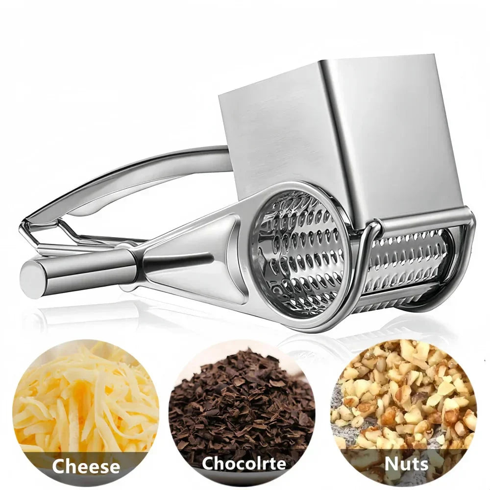 Stainless Steel Cheese Grater with Rotating Mechanism