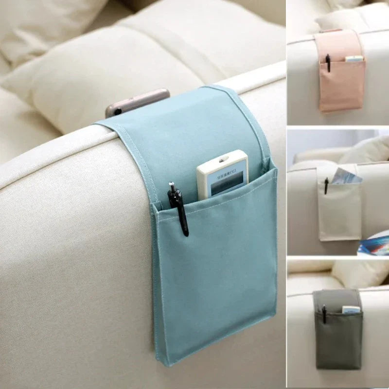 Bedside Organizer in Cotton-Linen with Multiple Compartments