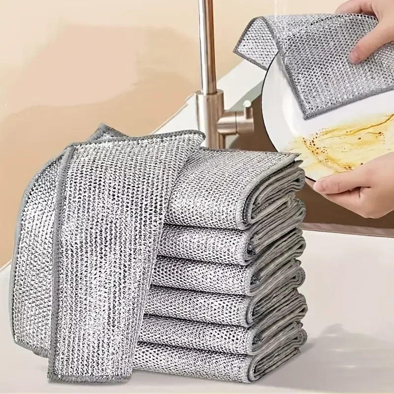 Double-Sided Metal Scrubbing Cloth for Kitchen Use