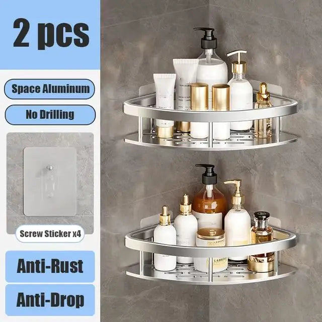 Aluminum Shower Shelf for Easy Installation Without Drilling
