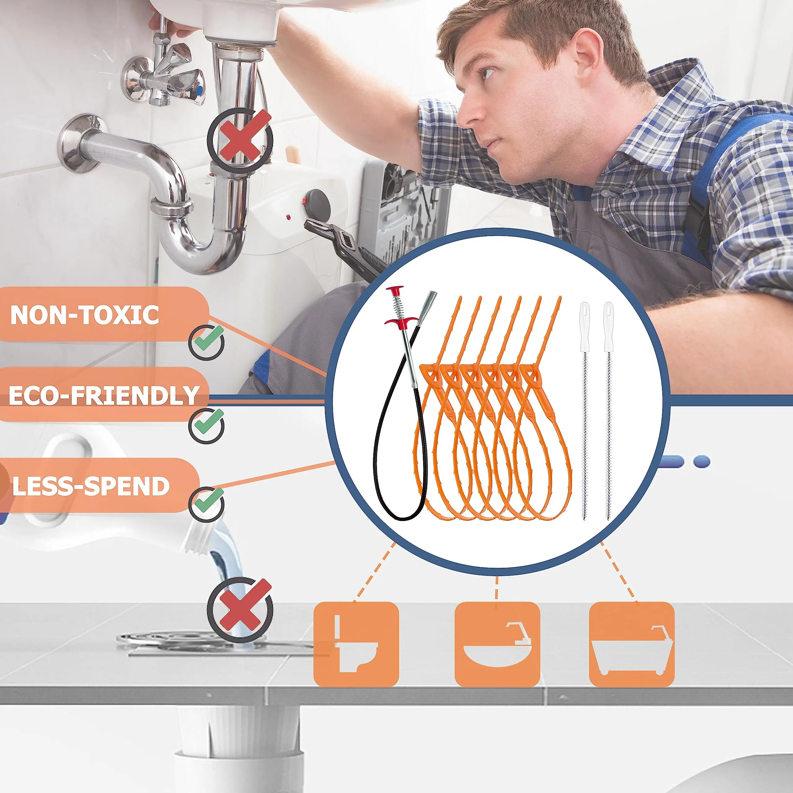 9-Piece Drain Cleaner Set
