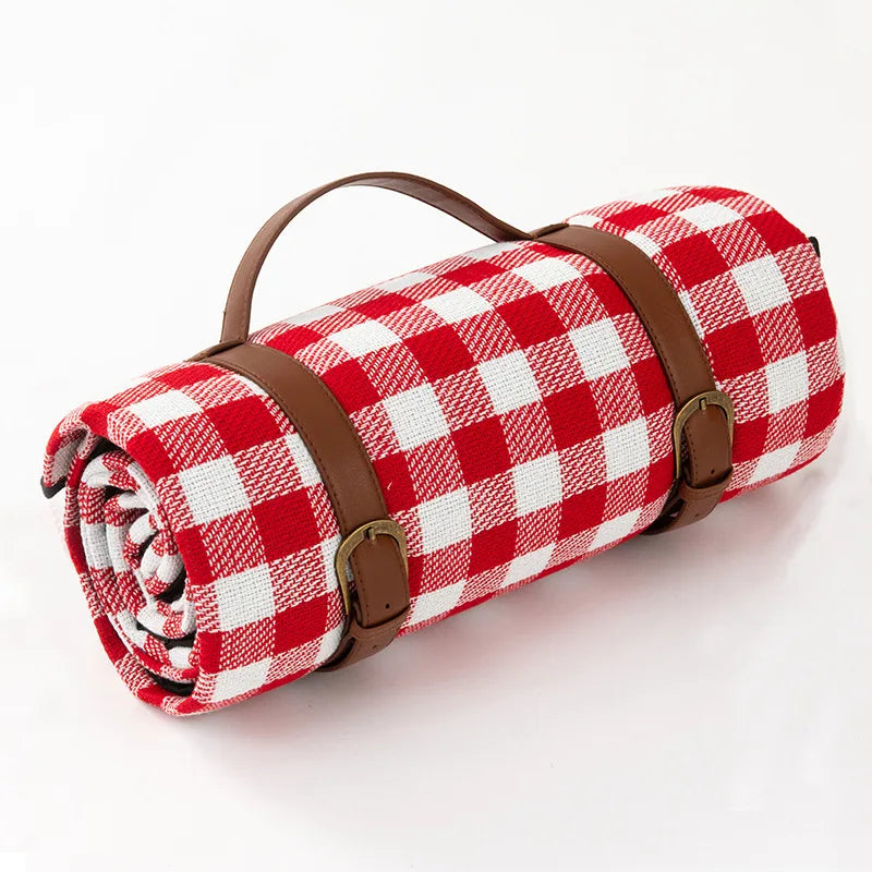 Waterproof Picnic Blanket with Leather Carry Strap