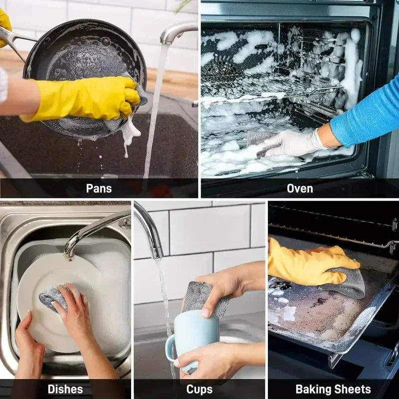 Double-Sided Metal Scrubbing Cloth for Kitchen Use